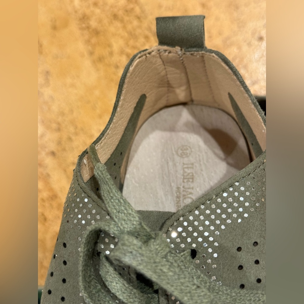 Ilse Jacobsen Womens Tulip Running Style Sneakers Army color w/Metallic Sz 38 - Picture 11 of 16